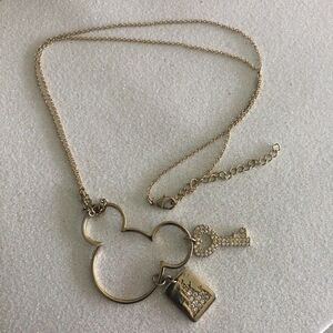 ‎Mickey Mouse Necklace Stainless Gold Tone Disney